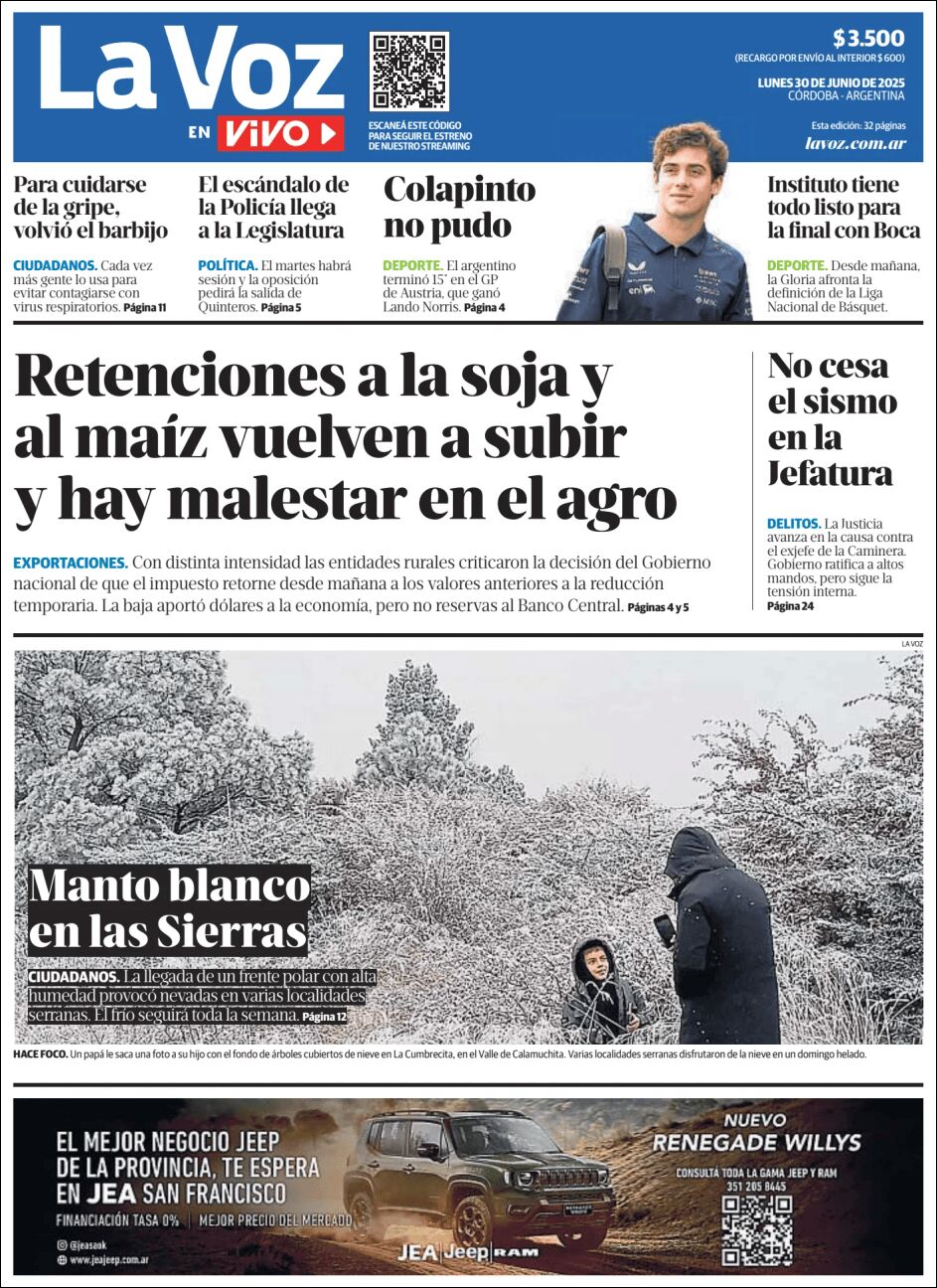 Media Panel - Developments and Systems | LOS 90´S - Tapa del diario La Voz